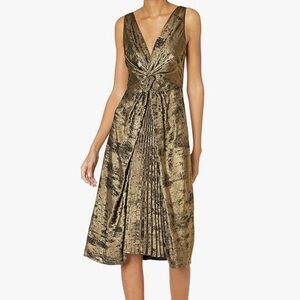 Bailey 44 Gold Textured Midi Dress